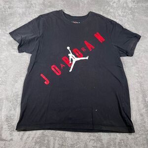 Jordan Mens XL Jumpman Graphic T-Shirt Black Red Basketball Streetwear Crew Neck